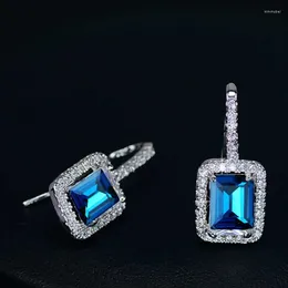 Dangle Earrings Vintage Luxury Big Square Rhinestone Drop Cubic Zircon Crystal Earring For Women BH