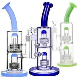 Green inside Fab Egg Glass Bongs Recycler dab Rigs Glass Water Pipes Smoking Pipe 2 Functions 14 mm Joint