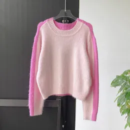 Maje Neue süße Rundhals Langarm Farbe passende lose Pullover Frauen