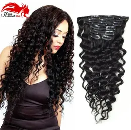 Deep Curly Human Remy Hair Clip in ExtensionsBrazilian Hair Clip in Extension7PCSSet1026 tum i StockColor 1B Brasilian H2050745