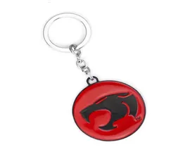 Thundercats Keychain Anime fanlar için etrafta mücevherler yuvarlak alaşım Red Thunder Cat Model Anahtar Yüzük Tutucu Araba Aksesuarları Whole5227522