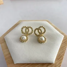 T GG Orecchini di perle del mare del sud Canale Perla Orecchini con goccia di diamanti in oro Designer per donna Marchio di moda Orecchini da sposa in argento