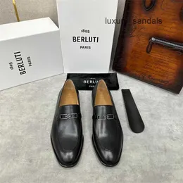 Berluti Herren-Kleid-Lederschuhe, lässige Herrenschuhe, Business-Lederschuhe, niedrige Hanf-Passform, Lefu-Schuhe, Schritt WN-GAES