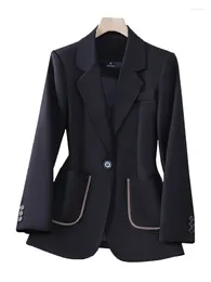 Damenanzüge Blazer Schwarz Rose One Button Top Professionelle weibliche Pendlerkleidung Büro Damenmode Frühling Herbst Kaffeejacke