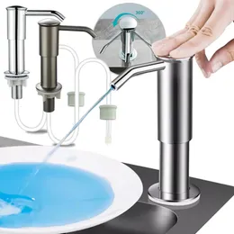 Dispenser di sapone per lavello da cucina Pompa a tubo esteso aggiornata Installazione su controsoffitto per detersivo e disinfettante per le mani 240105