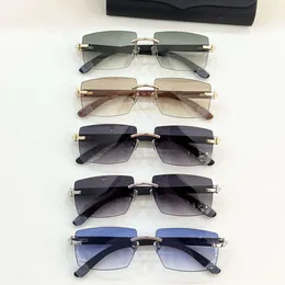 Men and women designer CART fashion senior sense wood frame frameless square men's and women's sunglasses literary cardiya concave shape caol winter driving box 2024