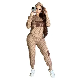 2024 Two Piece Pants Tracksuit Women Casual Hooded Pullover Top and Trouser Sets Free Ship