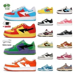 Box Bapestar Sk8 Shoes 남성 여성 플랫폼 오리지널 카모 스타 흰색 녹색 레드 블랙 옐로우 크기 36-45