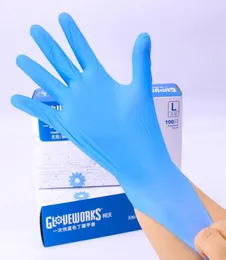 Rękawiczki nitrylowe Błękitne 100 PCSLOT Klasa żywnościowa wodoodporna alergia do dyspozycji Rękawiczki bezpieczeństwa Rękawiczki nitrylowe mechanika 5829523