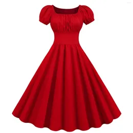 Casual Dresses Women's Vintage Retro Rockabilly With Cap Sleeves Sophisticated Elegant Style Cocktail Captivating And Fashion-Forward Dresse
