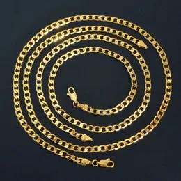 45-60cm Curb Link Chain Chokers Gold Color Luxury Necklace Figaro Chain For Woman Men Neck Fashion Jewelry Gift Accessories 240104