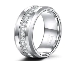 結婚指輪8mmメンズタングステンバンドwith cubic zirconia trendy eterinity ring insex inlaid highpolidy size 7137689510