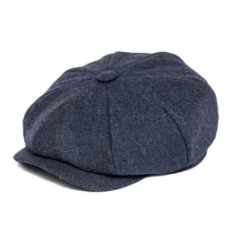Caps Botvela Men's 8 Piece Wool Blend Newsboy Flat Cap Gatsby Retro Hat Caps Baker Boy Hats Women Boina 005