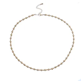 Choker Stainless Steel Metal Vacuum Plating Waterproof Durable Classic Jewelry Women's Gift Exquisite Handwork 3:1 Bead Chain Necklaces