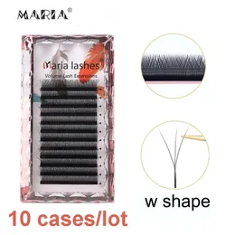 MARIA 10 Cases 3D W Private Label Wholesale Russian Eyelashes Clusters Easy Fan Volume Lashes Extension Y Mix False Mink Makeup 240104