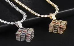 Iced Out Anhänger Mehrfarbige Micro Pave Kubikzircon Halskette für Männer Frauen Geschenke Mode Hip Hop Schmuck X05095666979