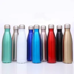 16 oz kola şekilli su şişesi vakum yalıtımlı seyahat su şişesi çift duvarlı paslanmaz çelik kola şekli açık su şişesi blhbm