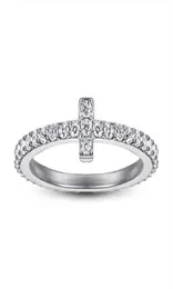 Ювелирные изделия из стерлингового серебра 925 пробы, семейное кольцо для женщин из Японии и Южной Кореи, простой Т-образный указательный палец, полный бриллиантов21954839849408
