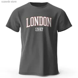 メンズTシャツメンズロンドン1987ヴィンテージTシャツスポーツコットンプリントメンフォーメンズレディーススポーツウェアトップT240105