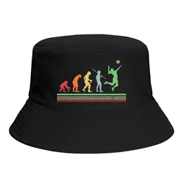 Berets jogador de voleibol vintage retro evolução balde chapéu para mulheres adolescente dobrável bob pescador chapéus panamá boné outono