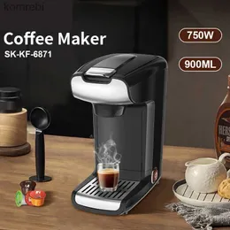 Kahve Makineleri Kahve Makinesi 300ml Taşınabilir Espresso EU Fiş Kahve Makinesi 750W Pod Kahve Bira Kıçları ve Groundl240105 için Servis