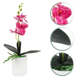 Decorative Flowers Artificial Realistic Orchid Bonsai Simulation Potted Desktop Plant Bathroom Decorations