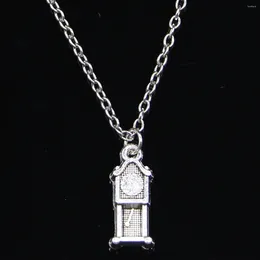 Chains 20pcs Fashion Necklace 20x8mm Grandfather Clock Antique Pendants Short Long Women Men Colar Gift Jewelry Choker