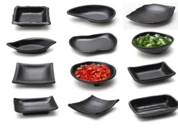Melamine Black Dipping Soy Sauce Dishes Sushi Wasabi Doufu Snack Plate Japanese Restaurant Dining Dinnerware3679831