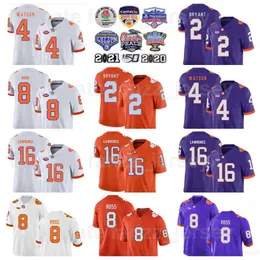 Futebol universitário Clemson Tigers 4 Deshaun Watson Jerseys 16 Trevor Lawrence 2 Kelly Bryant 23 Lyn-J Dixon 8 Justyn Ross 6 DeAndre Hopkins University Alta Qualidade