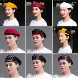 Berets Cotton Chef's Cap Woman Men Restaurant Kelner Work Work Caps El Kitchen Hats Chef Cooking Hat Cafe Beret