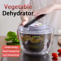 Automatic Vegetable Dehydrator Food Fruit Drying Draining Basket Strainer Home Kitchen Tools 5L Large Capacity 240104