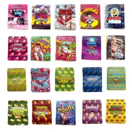 wholesale 35 mylar bag holographic packs custom print stand up resealable zipper pouch Nlunf