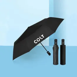 傘の強い完全に自動傘折りたた雨の男性女性女性の贅沢なビジネス傘のための贅沢なビジネス傘YQ240105