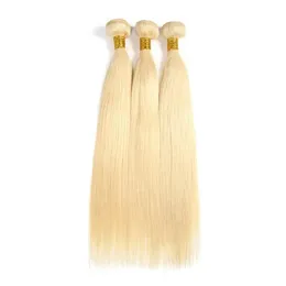 Wefts Unprocessed Tangle free shedding free 100g/piece 3pcs/lot 100 percent Color 613 Blonde Brazilian Human Hair Weave/Weaving/Weft/Ext
