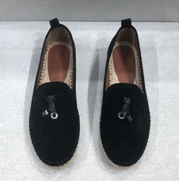 Piana Luxusdesigner Starboard Espadrilles-Schuhe Geprägte, genarbte Leder-Flachschuhe, handgefertigte Schuhe für Damen, lässige Luxus-Lounge-Fabrikschuhe