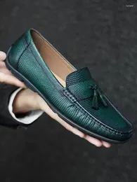 Zapatos de vestir de cuero casual para hombres con cubierta de suela suave transpirable genuina y lefu