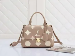 Madeleine BB Designer Collection Bagsy na ramię wytłoczone odłączane regulowane paski Grain skórzane torby krzyżowe torebki luksusowe dama