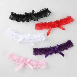Garters Kvinnor Girls Sexy Leg Garter Lace Bridal Lingerie Bowknot Wedding Party Cosplay Lår Ring Belt Suspender
