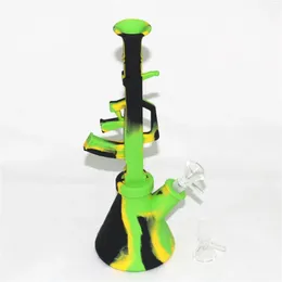 Contenitori in silicone box bong ak47 Nectar Kit 270mm narghilè Dab becher pipa ad acqua per fumare con ciotola in vetro spesso