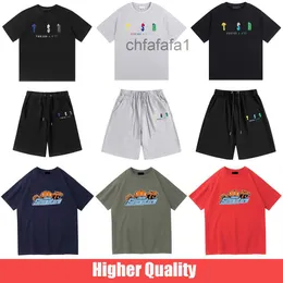 Designer Herren T-Shirts Paare Drucken Brief Trapstar Hemd Schwarz und Weiß Grau Regenbogen Farbe Sommer Sport Mode Baumwolle Top Kurzarm Rundhals Tshi CYAU