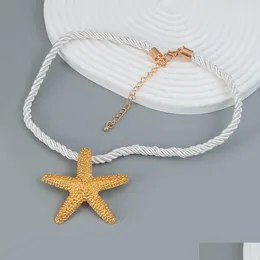 Other Summer Starfish Necklace Alloy Ornament Womens Metal Ocean Style Pendant Party Accessories 231015 Drop Delivery Jewelry Neckla Dhelm