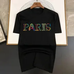 T-shirt a maniche corte con stampa di lettere Paris T-shirt da uomo semplice Y2k sportiva T-shirt per il tempo libero da strada Top da donna Cartoon Style Chinese 240105
