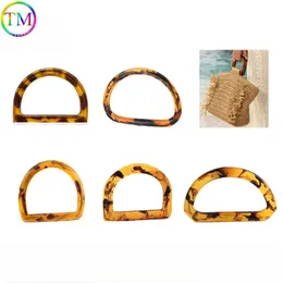 Kaplumbağa kabuğu benzersiz reçine sapı Amber Yuvarlak Moda Dhapped Tutamlar Çanta Çanta El Yapımı DIY Craft Bag Aksesuar 240105