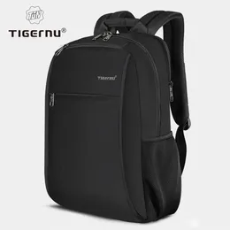 Tigernu anti incrustação moda 15.6 polegada portátil mochila homem material à prova dwaterproof água com 4.0a porta de carregamento usb saco viagem casual 240104