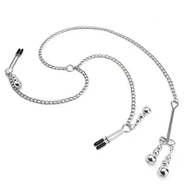 1 Paar Metallgellnippel -Klemmen mit Kettenklammern Flirten necken Sex Flirt Bondage Kit Slave BDSM Exotisches Zubehör S0156 240105