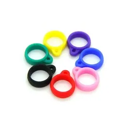 12mm diameter Silicone Necklace Ring E-cigarettes Accessary EGO Case Silicon Ring 510 lanyard silicone ring with various colors