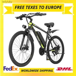 Cyklar S26 Electric Bicycle 48V 12.8AH LITIUM Batteri 500W Vuxen Mountain Electric Bike 21Peed 36V 24MPH Cykelcykel 26 tum Ebikel240105