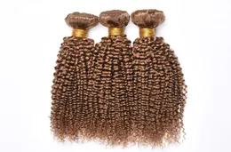 Nuevo llega paquetes de cabello humano rubio miel brasileño 27 extensiones de cabello humano rizado rizado de color cabello virgen brasileño barato Weav9958455