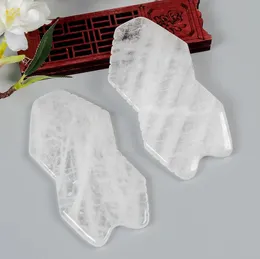 Originale quarzo trasparente a dente di sega Gua Sha strumento testa di massaggio assistenza sanitaria corpo viso cristallo naturale; Massaggiatore per tavola raschiante Stone Guasha