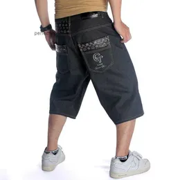 Jeans homme Hip Hop Jeans tendance homme short ample brodé Street Capris Hiphop grand pantalon Skateboard Ammc
